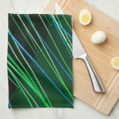 Neongrüne Linien Geschirrtuch (Viertel Falte)
