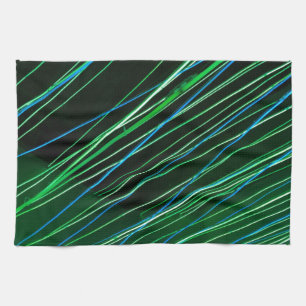 Neongrüne Linien Geschirrtuch