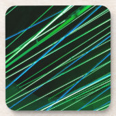 Neongrüne Linien Getränkeuntersetzer (Vorderseite)