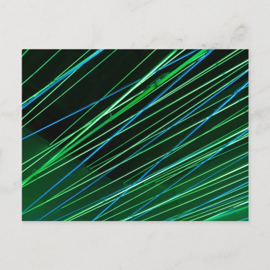 Neongrüne Linien Postkarte (Vorderseite)