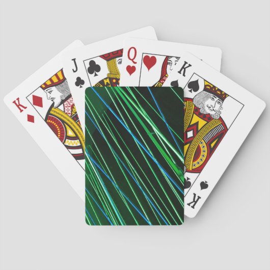 Neongrüne Linien Spielkarten (Rückseite)