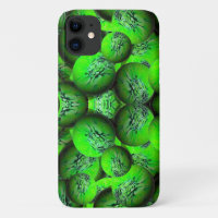 Neongrüne Planeten - Muster in 3D-Optik