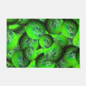 Neongrüne Planeten - Muster in 3D-Optik Fußmatte (Vorderseite)