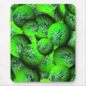 Neongrüne Planeten - Muster in 3D-Optik Mousepad (Vorne)