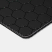 Neongrüne, schwarze Wabengeometrie Monogram Schreibtischunterlage (Ecke)