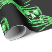 Neongrüne Skelettverpackung Geschenkpapier (Rolleneckpunkt)