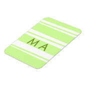 Neongrüne Streifen griechische Musterbuchstaben Mo Magnet (Linke Seite)