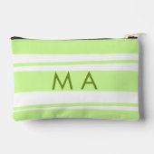 Neongrüne Streifen griechische Musterbuchstaben Mo Zubehörtasche (Rückseite)