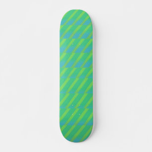 Neongrüne und blaue Streifen Skateboard