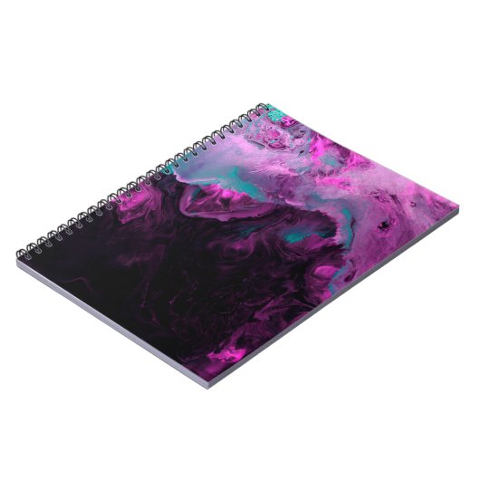 Neongrüne und lila kreative Malerei, abstrakt Notizblock (Linke Seite)