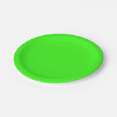 Neongrüner benutzerdefinierter Pappteller (Schrägansicht)