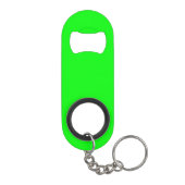 Neongrüner Bildschirm, hell solide schlicht cool Mini Flaschenöffner (Rückseite)