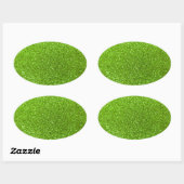 Neongrüner Glitzer Ovaler Aufkleber (Blatt)