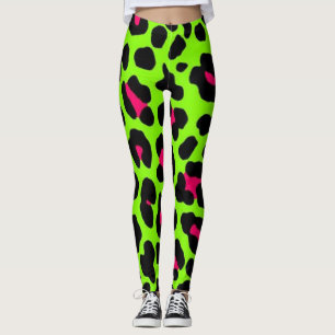 Neongrüner Leopard-Druck Leggings
