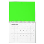 Neongrüner maßgeschneiderter Wandkalender (Feb 2027)