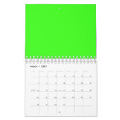 Neongrüner maßgeschneiderter Wandkalender (Mär 2027)