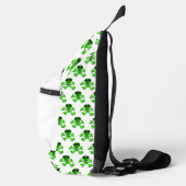 Neongrüner Schädel Crossbody Bag (Rechts)