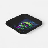 Neongrüner Spuk Schädel, gotischer Halbabend Pappteller (Gewinkelt)