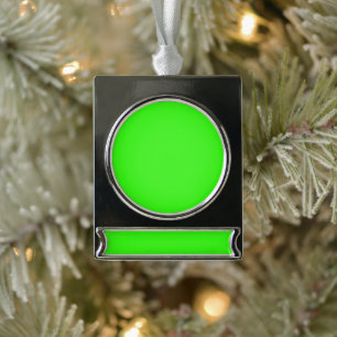 Neongrünes benutzerdefiniertes Banner-Ornament Silber