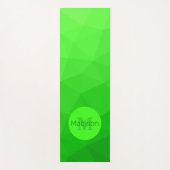 Neongrünes geometrisches Maschenmuster Monogram Yogamatte (Vorderseite)