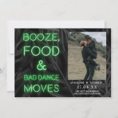 Neongrünes lässiges Palmenblatt Save the Date Foto (Vorderseite)