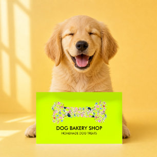 Neongrünes natürliches Hundefutter Visitenkarte