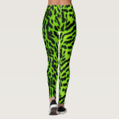 Neongrünes Tierhautmuster Animalia Leggings (Rückseite)