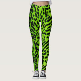 Neongrünes Tierhautmuster Animalia Leggings