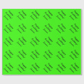 Neongrünes Umhüllungspapier | Personalisierbarer T Geschenkpapier (Flach)