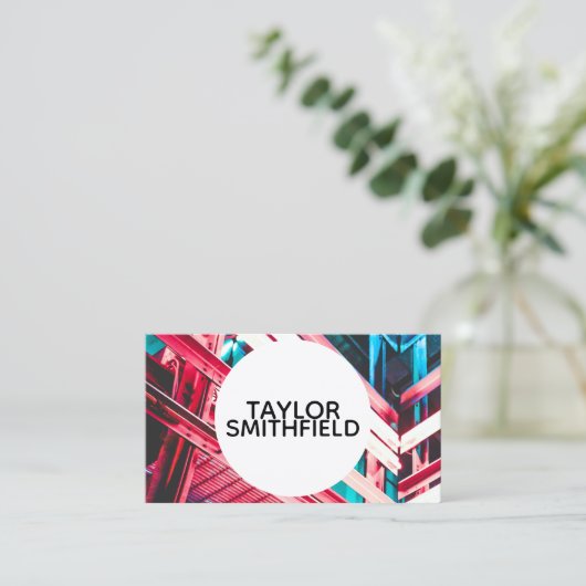 Neongrunge-Visitenkarte Visitenkarte (Stehend Vorderseite)