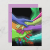 Neonhände StaplungsPurim Party-Schlag-Einladungen Einladung (Vorne/Hinten)