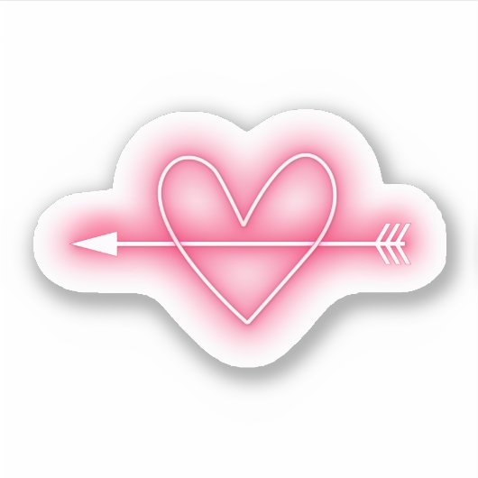 Neonherz Aufkleber (Vorderseite)