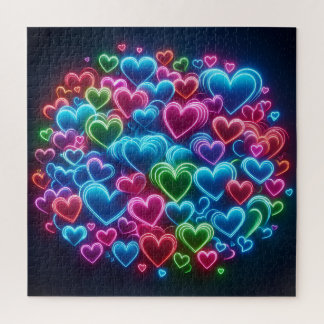 Neonherzen Puzzle