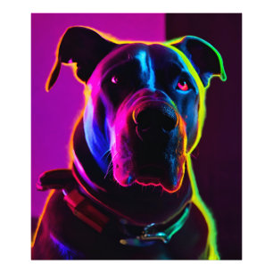Neonhund Fotodruck