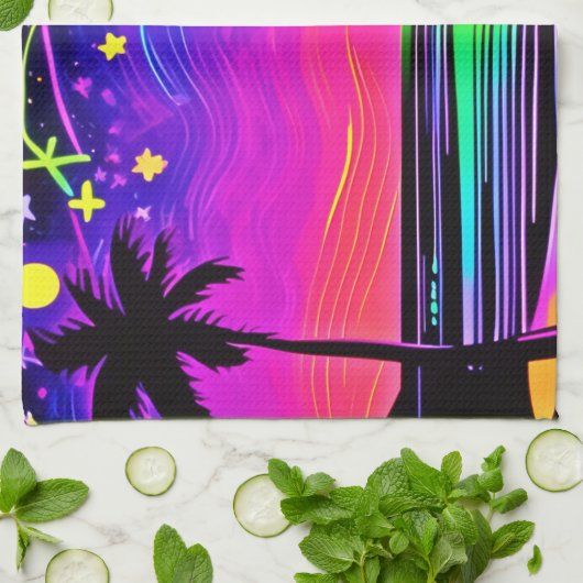 Neonight Beachscape Geschirrtuch (Gefaltet)