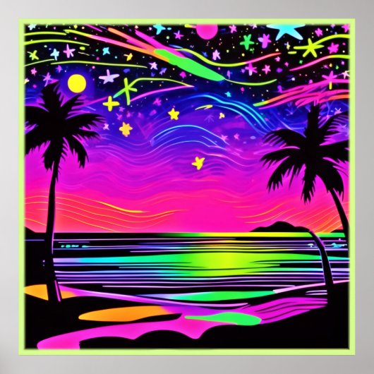 Neonight Beachscape Poster (Vorne)