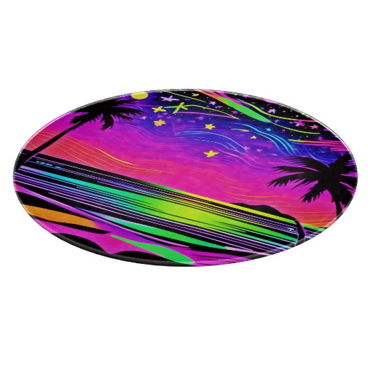 Neonight Beachscape Schneidebrett (Ecke)