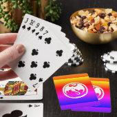 Neonischer Poker aus Weißem Drachen spielt Karten Spielkarten (In Situ)