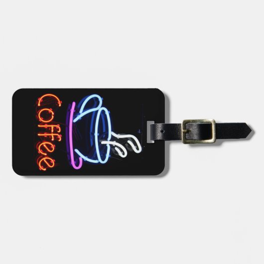 Neonkaffee-Zeichen Gepäckanhänger (Vorderseite horizontal)