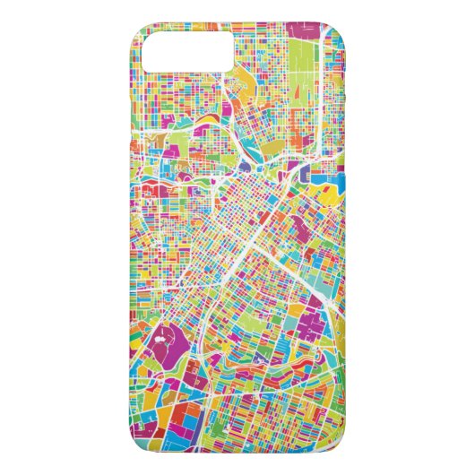 Neonkarte Houstons, Texas | Case-Mate iPhone Hülle (Rückseite)