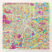 Neonkarte Houstons, Texas | Glasuntersetzer (Vorderseite)