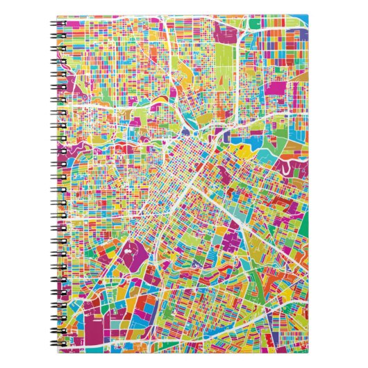 Neonkarte Houstons, Texas | Notizblock (Vorderseite)