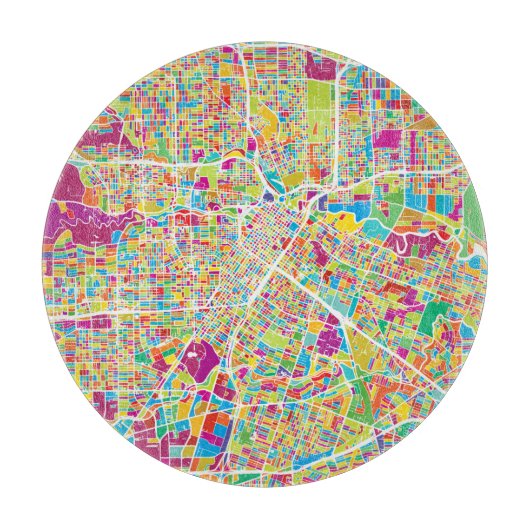 Neonkarte Houstons, Texas | Schneidebrett (Vorderseite)