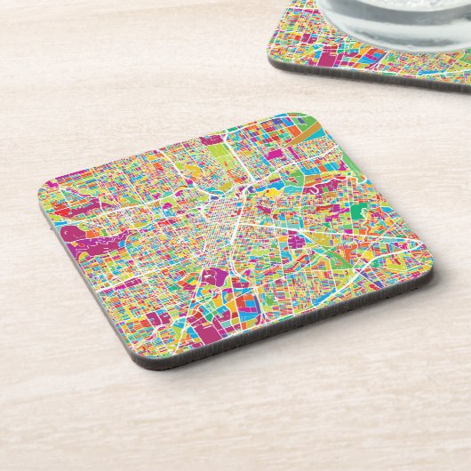 Neonkarte Houstons, Texas | Untersetzer (Linke Seite)