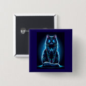 Neonkatze Lebendiger Hintergrund-97948 Button (Vorne & Hinten)