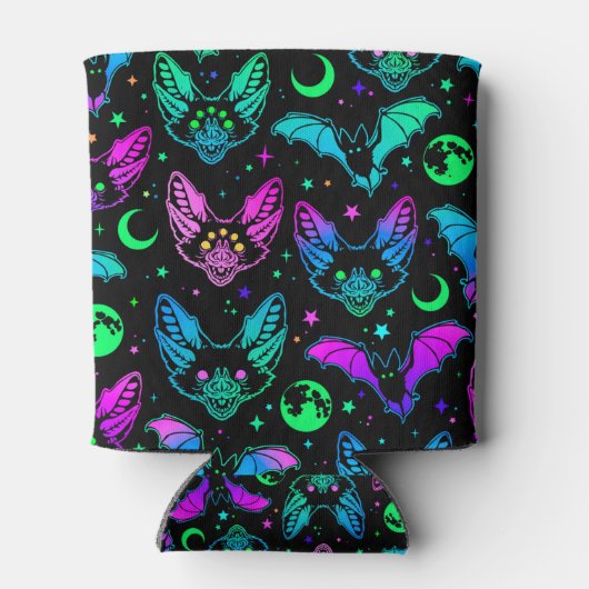 Neonkatzen, Fledermäuse und Sterne können kühler w Dosenkühler (Rückseite)