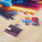 Neonkatzen mit Lasern, Regenbogenfarben Katzen Puzzle (Seite)