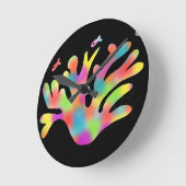 Neonkoralle runde wanduhr (Winkel)