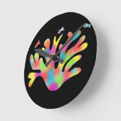 Neonkoralle runde wanduhr (Winkel)