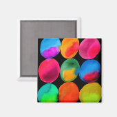 Neonkreismuster im Wasserfarben abstrakte Kunstfar Magnet (Vorderseite/Rückseite)